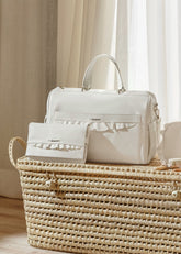 Bolso Pañalera Volantes Blanco Mayoral